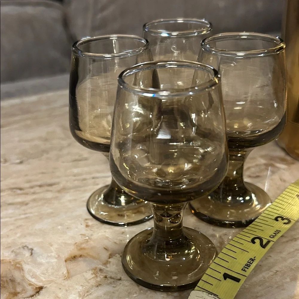 Vintage Libbey Tawny Accent Cordial Glasses 3.5